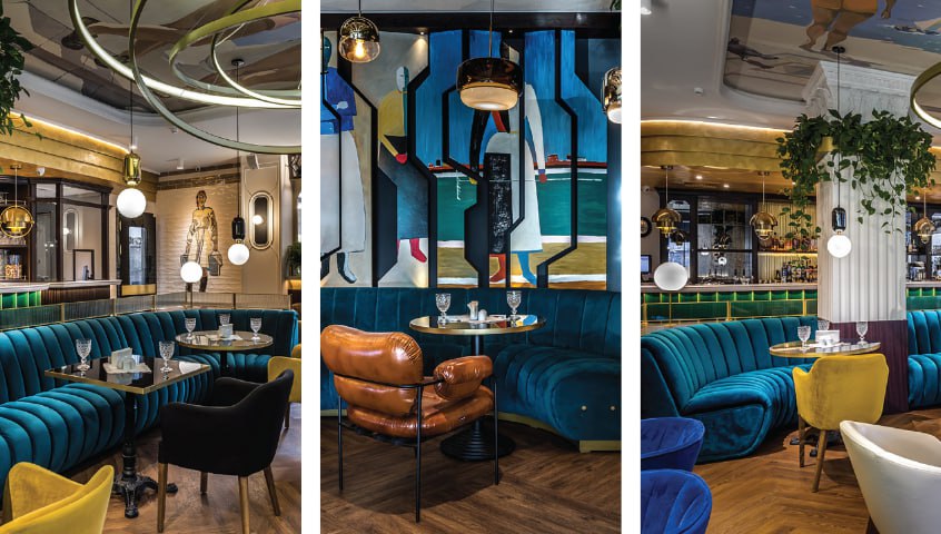 полукруглые диваны в ресторанах